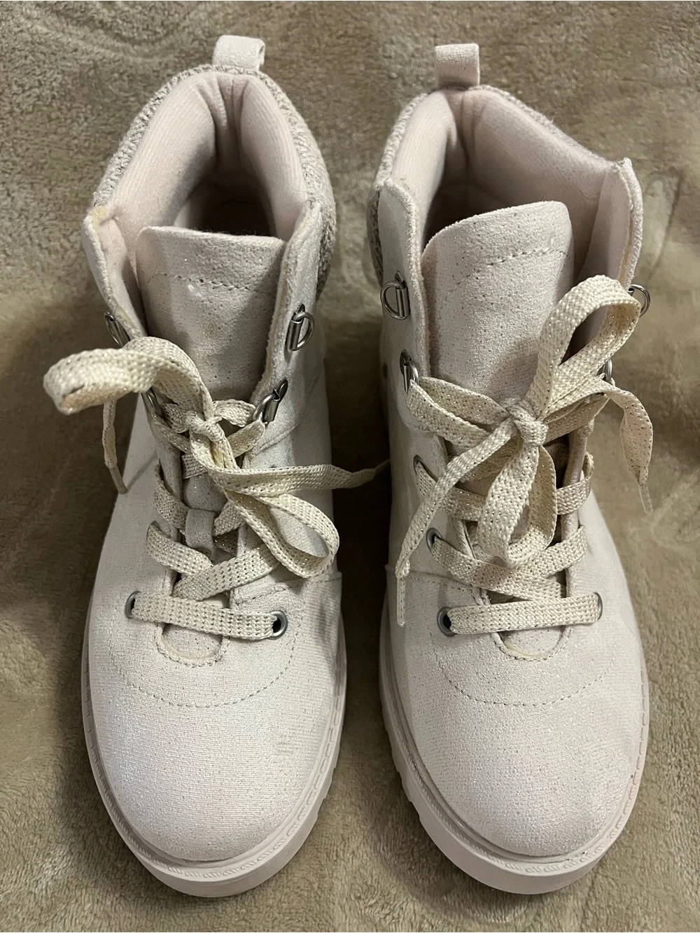 Kohl's Comfy Cream Lace-Up Kids/ Girls Hiking Boots